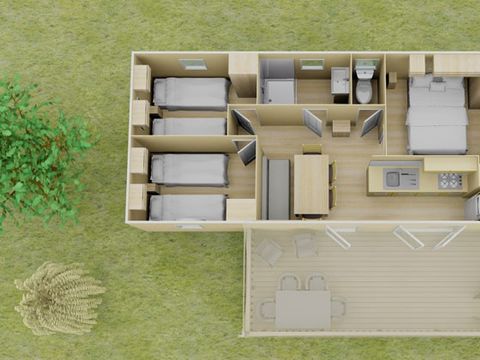 Mobilhome 6 personnes - Classic | 3 Ch. | 6 Pers. | Terrasse surélevée | Clim.