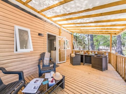 MOBILHOME 6 personnes - Premium Exclusive | 3 Ch. | 6 Pers. | Terrasse surélevée | 1 SDB | Clim. | TV