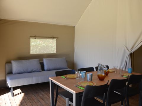 TENTE TOILE ET BOIS 6 personnes - Tente Woodlodge Confort Family 34m² - 3 chambres - sans sanitaire 6 pers