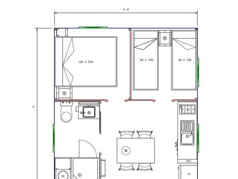 TENTE TOILE ET BOIS 4 personnes - CABANE LODGE