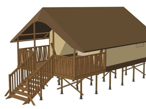 TENTE TOILE ET BOIS 4 personnes - CABANE LODGE