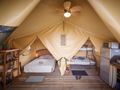 Tente en toile et en bois 5 personnes - Tente Lodge - BALI
