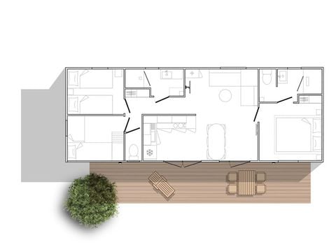 Mobilhome 6 personnes - NEW - Ciela Prestige - 3 chambres - Dont - 1 suite - Parentale - Draps - Serviettes et barb...