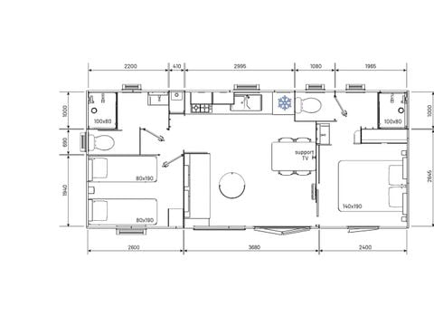 Mobilhome 4 personnes - Ciela Privilège - 2 chambres - 2 salles de bain - barbecue