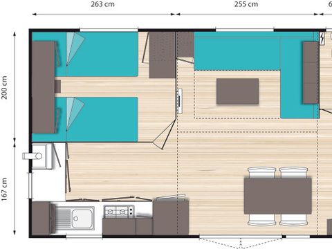 Mobilhome 4 personnes - Confort + avec climatisation