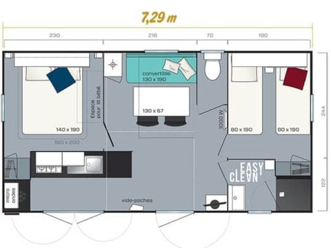 MOBILHOME 4 personnes - SUPER MERCURE RIVIERA CONFORT