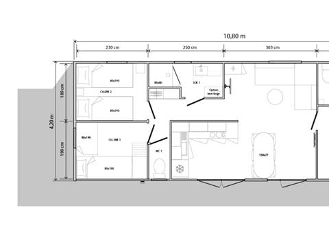 MOBILHOME 6 personnes - NEW // Mobil-home Premium 40m² (3 chambres) + Terrasse couverte + TV + Climatisation + 2SDB