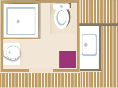 Hébergement 4 personnes - Cabane Insolite "Hobbit" 10m² - 1 chambre avec Clim + Terrasse + espace repas + sanitaire privé