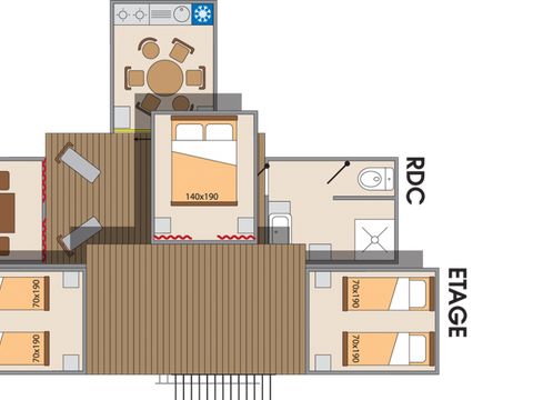 HÉBERGEMENT INSOLITE 6 personnes - Hébergement en hauteur "Le Nid d'Aigle" 44m² - 3 Chambres - Terrasse - LV - Plancha - Accès privé