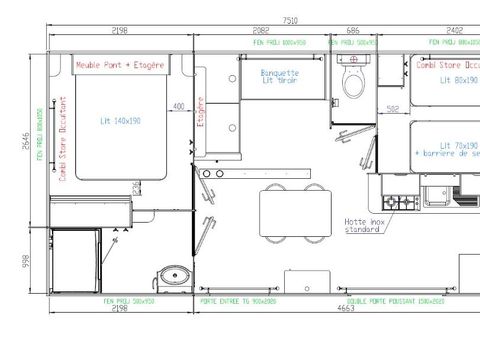 MOBILHOME 6 personnes - Premium "EVO" 29m² - 2 chambres - Clim - LV - Four - Terrasse ombragée