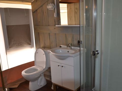 TENTE TOILE ET BOIS 5 personnes - Polari - Tente Safari + sanitaires + climatisation (5P)