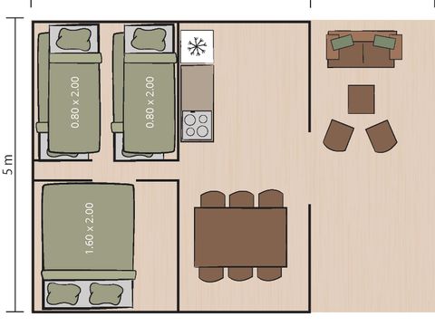 TENTE TOILE ET BOIS 5 personnes - Polari - Tente Safari Relax