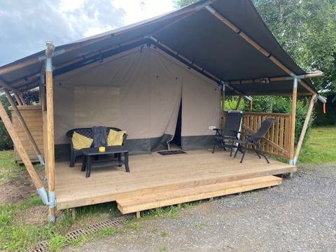 TENTE TOILE ET BOIS 4 personnes - Tente safari de luxe Woody 25 