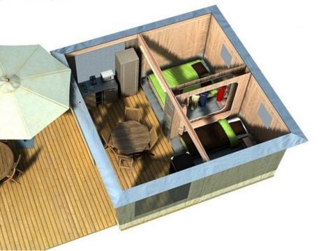 BUNGALOW TOILÉ 4 personnes - Bungalow toilé 2 chambres - sans sanitaires