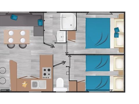 BUNGALOW 4 personnes - Bungalow Premium 2 chambres 4 pers