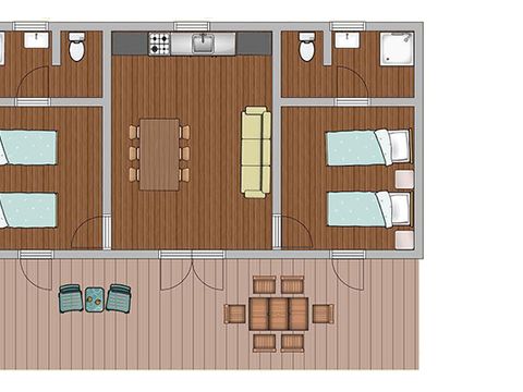 Mobilhome 6 personnes - Chalet | Classic XL | 2 Ch. | 4/6 Pers. | 2 SDB