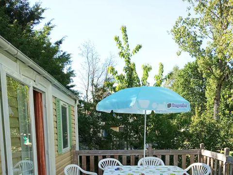 MOBILHOME 6 personnes - mobil home 5/6 personnes, avec sanitaires et tv terrasse non couverte