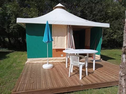 TENTE TOILE ET BOIS 4 personnes - tente bengali 4 personnes, sans sanitaires