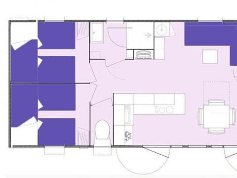 MOBILHOME 8 personnes - 3 chambres COTTAGE PREMIUM avec 2 salles de bain, 2wc 