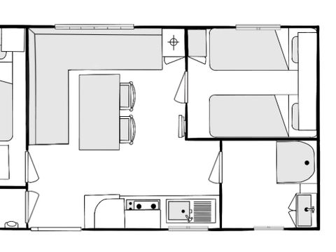 MOBILHOME 6 personnes - Toit plat - arrivée en dimanche