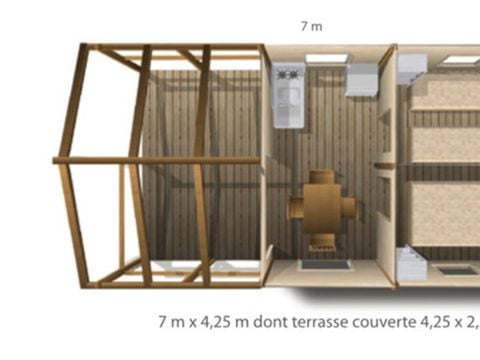 LODGE 5 personnes - Lodge Confort 2 chambres 4/5 pers Non Sanitarisé (4 adultes max + 1 enfant)