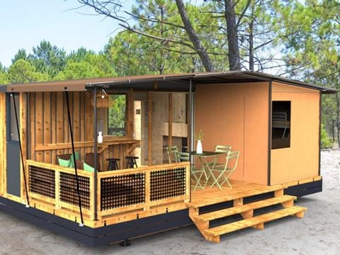 Mobilhome 5 personnes - Tiny Lodge - 2 chambres - 4 adultes - Max - 1 enfant