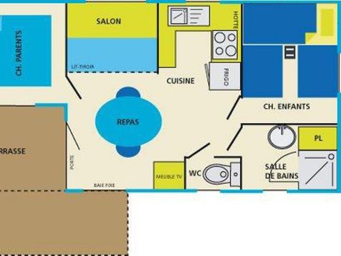 Mobilhome 5 personnes - Gamme Eco – - 2 chambres