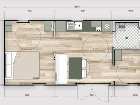MOBILHOME 6 personnes - Mobil home Premium PMR Accessible 2ch 6pers - Climatisation