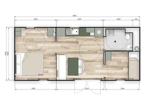MOBILHOME 6 personnes - Mobil home Premium PMR Accessible 2ch 6pers - Climatisation