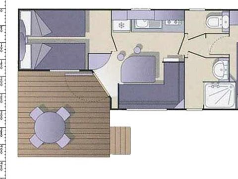 Mobilhome 5 personnes - Mobil-home Mésange 27m² , Terrasse couverte