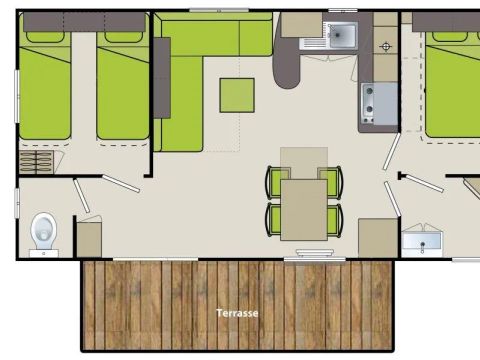 MOBILHOME 6 personnes - Caraïbes - 2 chambres