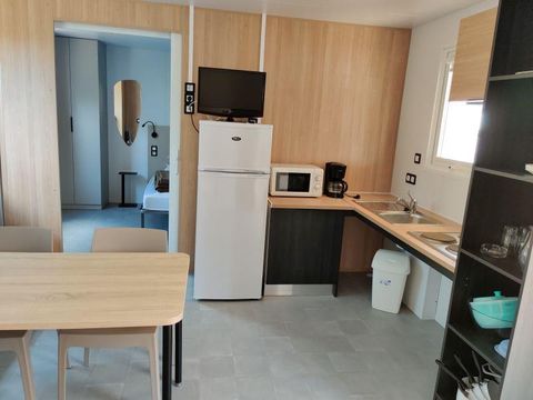 MOBILHOME 5 personnes - C- Mobil-home Hélios - PMR - climatisé - 2 chambres 32m² avec terrasse couverte
