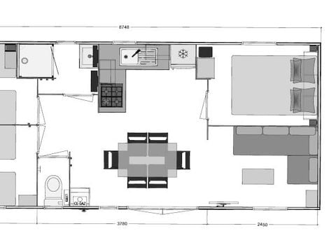 MOBILHOME 6 personnes - BERMUDES TRIO MODULO GRAND CONFORT