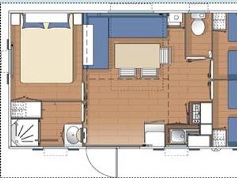 MOBILHOME 6 personnes - ECO Mobil home 3ch. MAGDALENA (+ de 10 ans) 29m² + Terrasse semi-couverte 6 pers