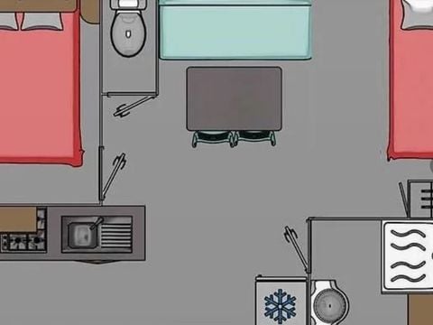 MOBILHOME 3 personnes - CONFORT Mobil home 1ch. VANILLA (2016) 22m² + Terrasse semi-couverte 2/3 pers