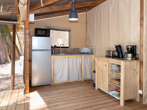 TENTE 5 personnes - Tente 2ch. GIROFLEE (2023) 32 m² + Terrasse semi-couverte 4/5 pers