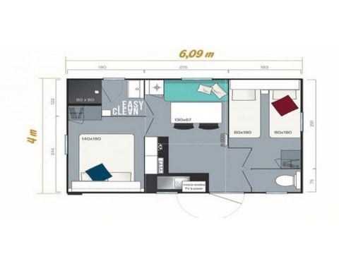 MOBILHOME 4 personnes - POMME DE PIN