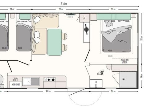 MOBILHOME 4 personnes - "Mercure" climatisé 2 chambres