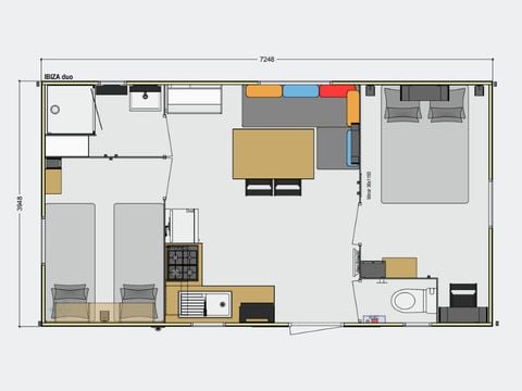 MOBILHOME 4 personnes - Mobil-home Moana - 2 chambres - 28m² 4 pers