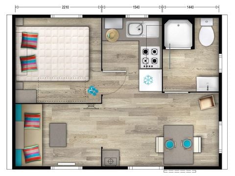 MOBILHOME 2 personnes - Mobil-home Nai'A - 1 chambre - 20m² 2 pers