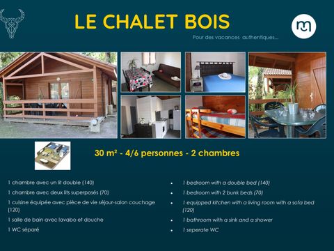 CHALET 4 personnes - Confort Chalet Bois 2 chambres - terrasse couverte