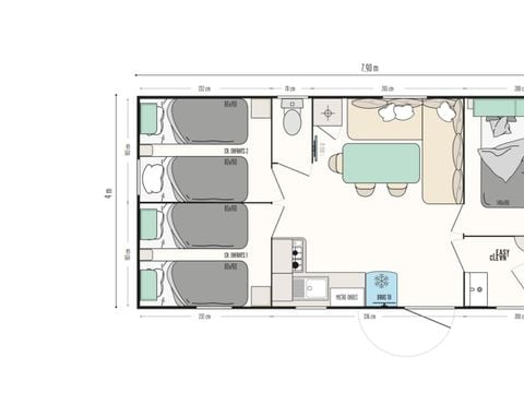 Mobilhome 6 personnes - Mobil-home Confort 3 chambres