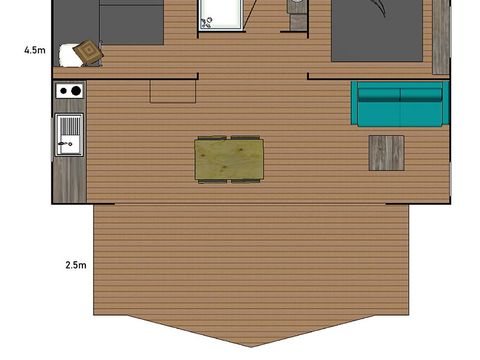 Tente en toile et en bois 5 personnes - Kabane Lodge 34 m²