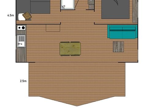 TENTE TOILE ET BOIS 5 personnes - Kabane Lodge 34 m²