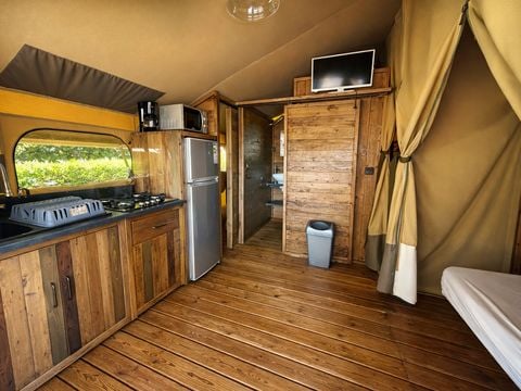 TENTE TOILE ET BOIS 5 personnes - Kabane Lodge 34 m²