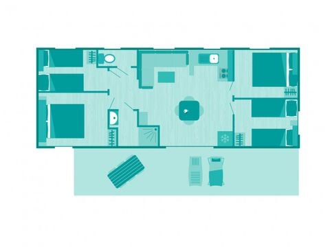 MOBILHOME 8 personnes -  MH- Confort 4 chambres - Smala