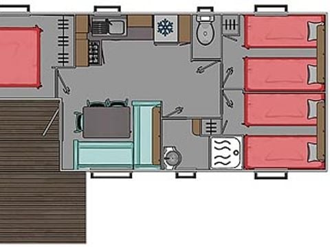 MOBILHOME 6 personnes - MH Confort 3 chambres - Evo35