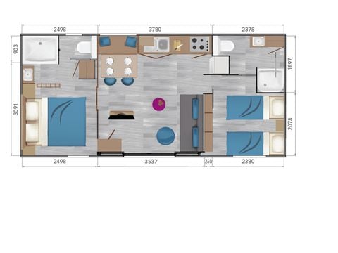 MOBILHOME 4 personnes - MH Premium 2 chambres - Taos F4