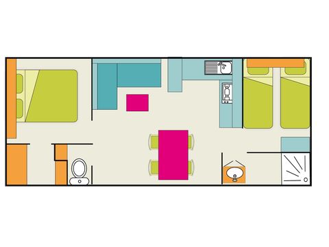 MOBILHOME 5 personnes - Privilège N°1 32m² 1 Salle de bain
