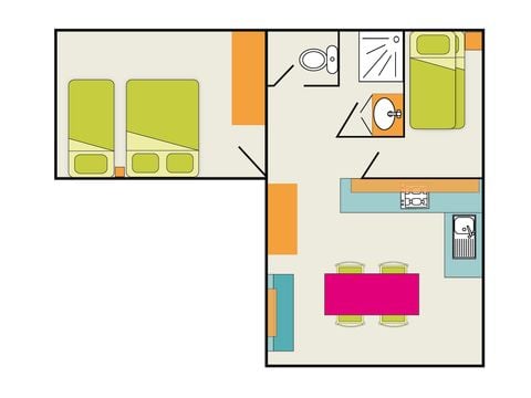 GÎTE 6 personnes - Gîte N°2 chambres 41m²